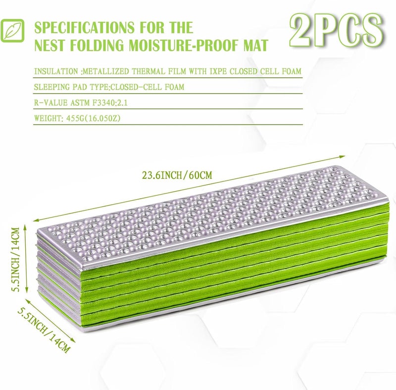 THINTON Foam Camping Pads for Sleeping, Foldable Closed Cell Foam Camping Mattress, Waterproof Outdoor Sleeping Mat for Ultralight Backpacking Thru-Hiking - Image 2